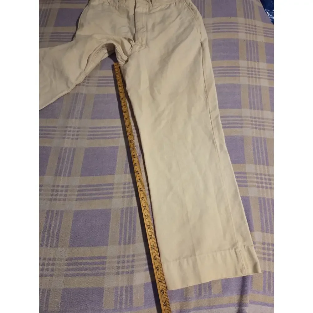 Vintage 1940s Palm Beach Gabardine Rayon Pleated Trouser Linen Pants Size 29x28